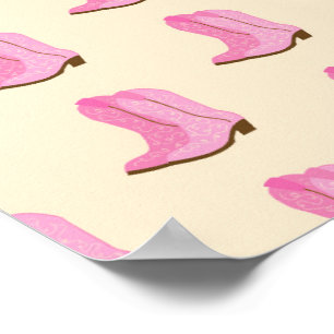 Poster Cowboy Rosa Boots Country Ranking Texas