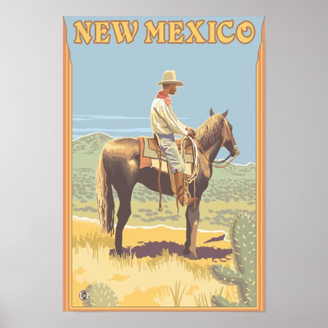 Poster Cowboy (Vista lateral)Novo México (Frente)