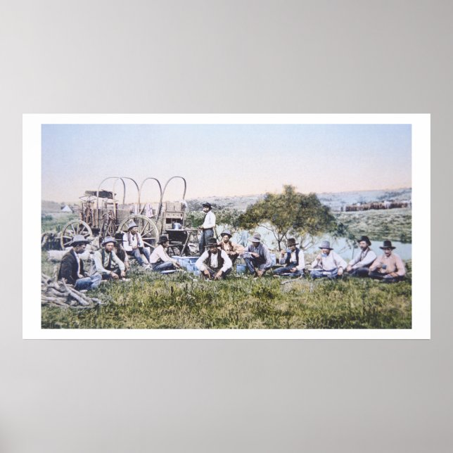 Pôster Cowboys at Lunch, 1904 (foto) (Frente)
