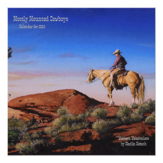 Pôster Cowboys e Cavalos no Ocidente