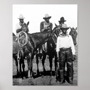 Poster Cowboys Negros Em Bonham Texas 1890