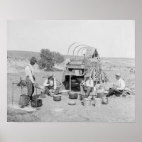 Cowboys Preparando Acampamento, 1901. Foto Antiga