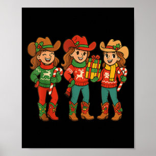 Poster Cowgirl Afro-Americana do Natal Ocidental T