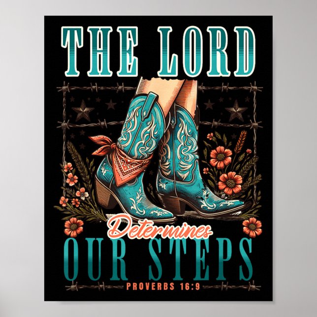 Poster Cowgirl Bible Scripture Verse Western Jesus For Wo (Frente)