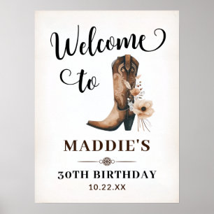 Poster Cowgirl Boots - Sinal de Aniversário - Decência de