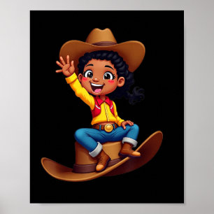 Poster Cowgirl Engraçada Texas Western Melanin - África N