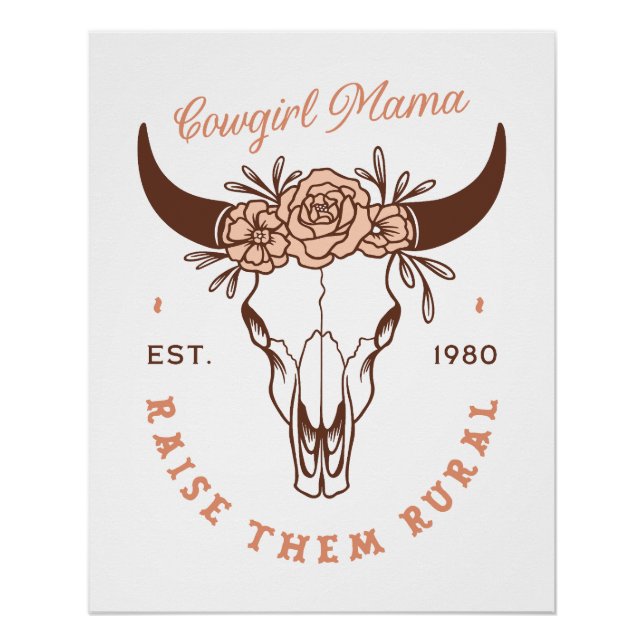 Pôster CowGirl mama country sahm criá-los (Frente)