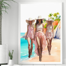 Cowgirl Pastal Pink Trio Tropical