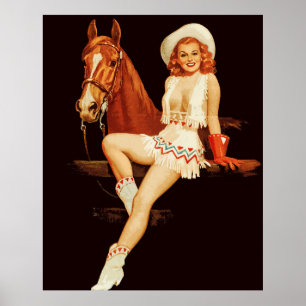 Poster Cowgirl Pin-Up