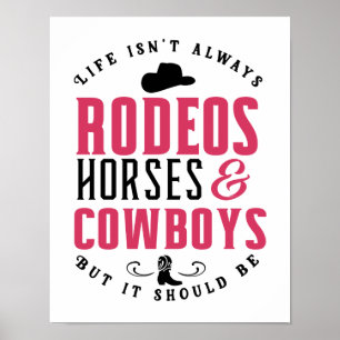 Poster Cowgirl Rodeo Horse Lover Cowboy Boots Hat