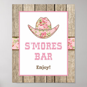Poster Cowgirl Smores - Sinal de Bar