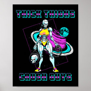 Poster Coxas grossas Caras Esmagadas Elevação de peso
