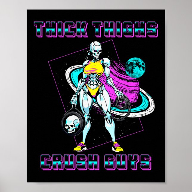 Poster Coxas grossas Caras Esmagadas Elevação de peso (Frente)