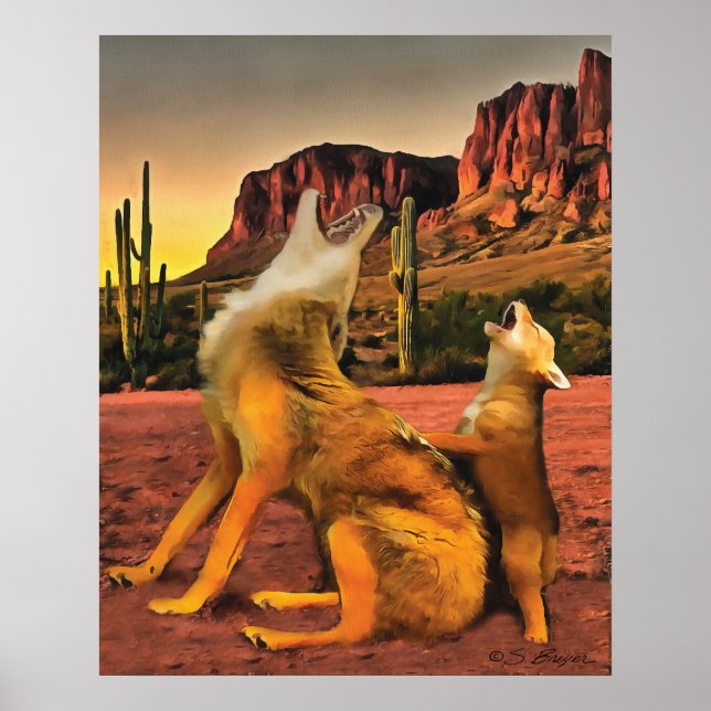 Poster Coyote "Coyote Howling" (Frente)