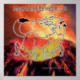 Poster Coyote Oficial Pulando Sobre Design de vulcão