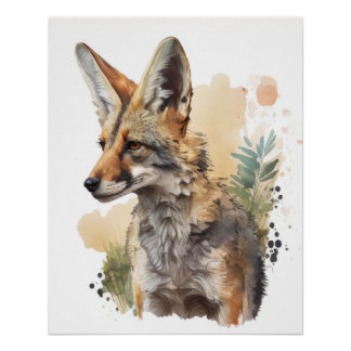 Pôster Coyote Wildlife Wall Art