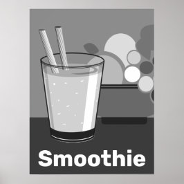 Poster Cozinha Branca e Negra Moderna