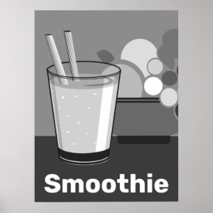 Poster Cozinha Branca e Negra Moderna