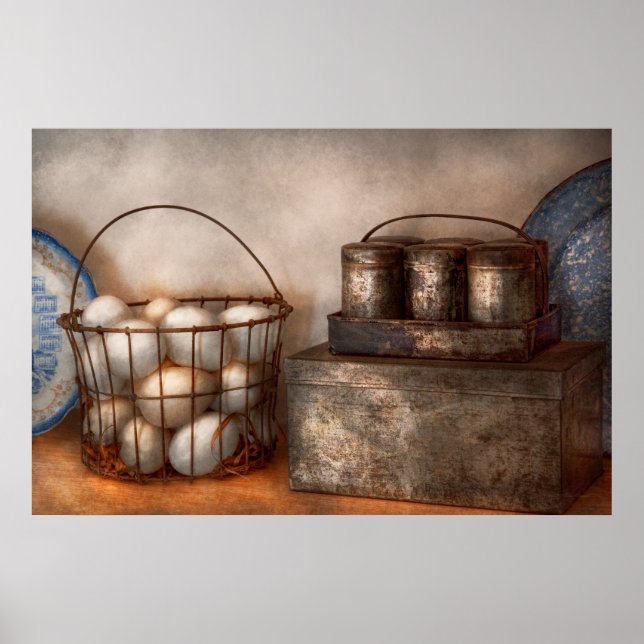 Pôster Cozinha - Comida - Ovos - Frescos esta manhã (Frente)