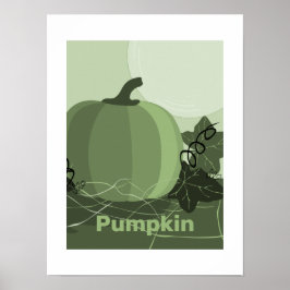 Poster Cozinha de Abóbora Verde Estilizada Temporada de O