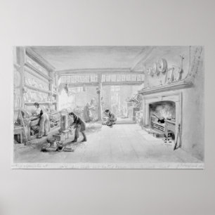 Pôster Cozinha de Café do Sr. Máquina de lixar e comer