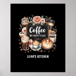 Poster ☕ Cozinha de Coffeecore Personalizada Café Café Ca