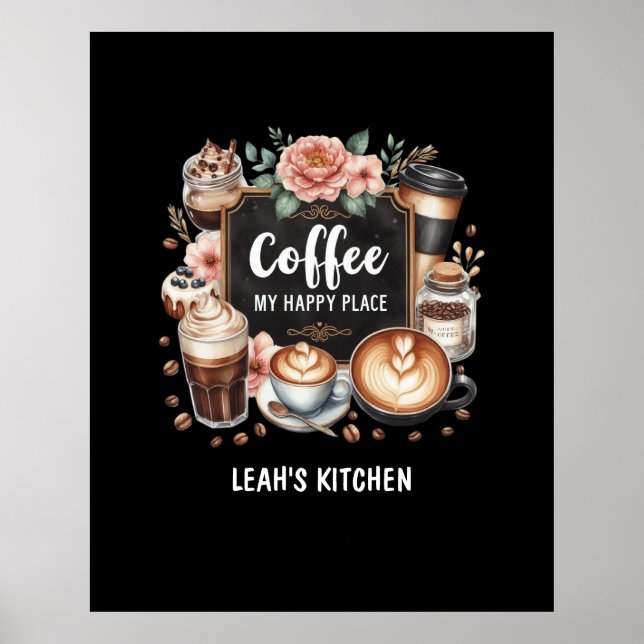 Poster ☕ Cozinha de Coffeecore Personalizada Café Café Ca (Frente)