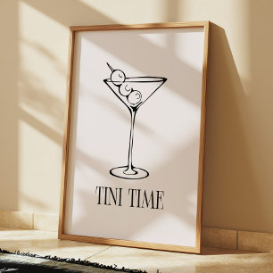 Poster Cozinha de Coquetel "Tini Time" Minimalista de Mar