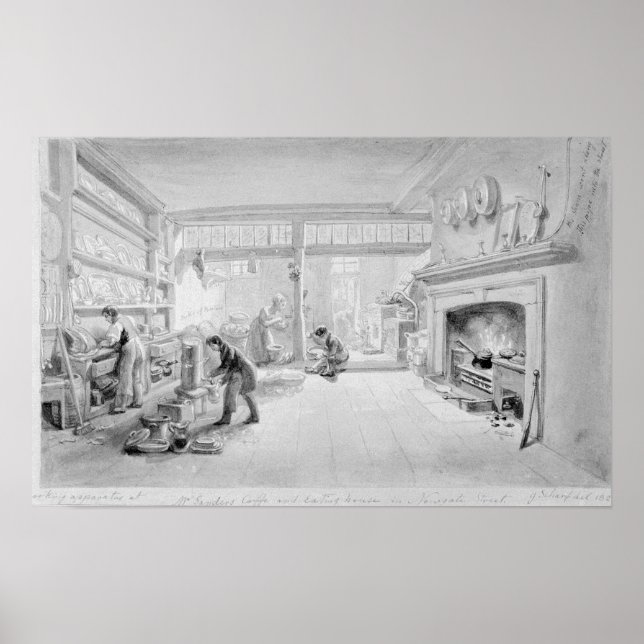 Pôster Cozinha do café e alimentação do Sr. Sander (Frente)