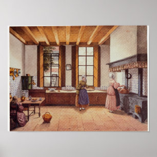 Pôster Cozinha do hotel de Zwijnshoofd em Arnhem, 1838