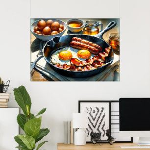 Poster Cozinha dos amantes da comida divertida
