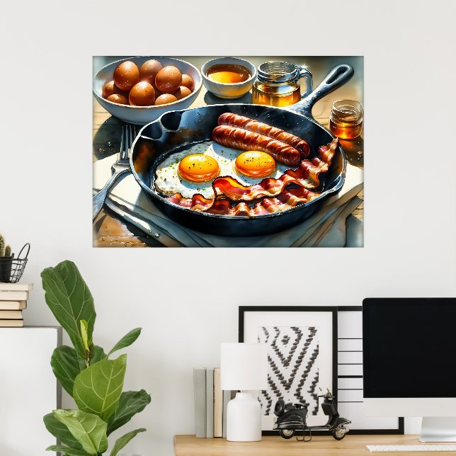 Poster Cozinha dos amantes da comida divertida (Escritório em casa)