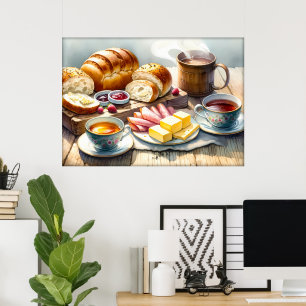 Poster Cozinha dos amantes de comida divertida