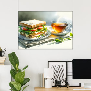 Poster Cozinha dos amantes de comida divertida