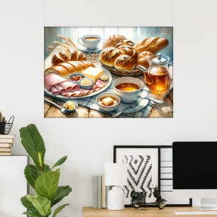 Poster Cozinha dos amantes de comida divertida