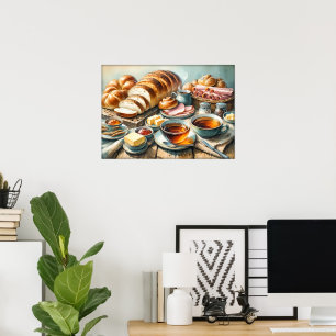 Poster Cozinha dos amantes de comida divertida