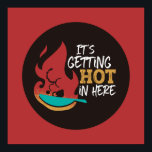 Poster Cozinha Engraçada, está ficando quente com cor ret<br><div class="desc">Arte tipográfica colorida com cores retrô e vibrantes. Peitos engraçados e citações sobre comida,  cozinhar,  assar e jantar. Condecoração perfeita para sua cozinha,  restaurante,  café,  compro de padaria ou restaurante. A cor de fundo é personalizável através da Ferramenta Design.</div>