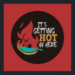 Poster Cozinha Engraçada, está ficando quente com cor ret<br><div class="desc">Arte tipográfica colorida com cores retrô e vibrantes. Peitos engraçados e citações sobre comida,  cozinhar,  assar e jantar. Condecoração perfeita para sua cozinha,  restaurante,  café,  compro de padaria ou restaurante. A cor de fundo é personalizável através da Ferramenta Design.</div>