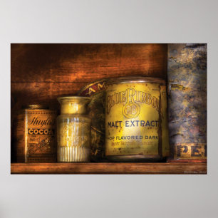 Pôster Cozinha - extrato de malte da fita azul