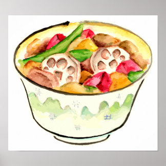 Poster Cozinha japonesa. Chikuzen-ni.