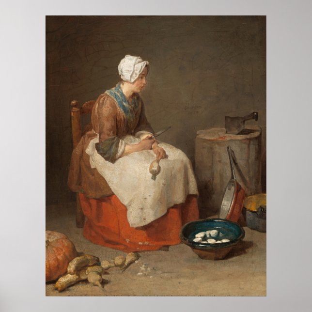 Poster Cozinha Maid - Jean-Siméon Chardin Belas Artes (Frente)