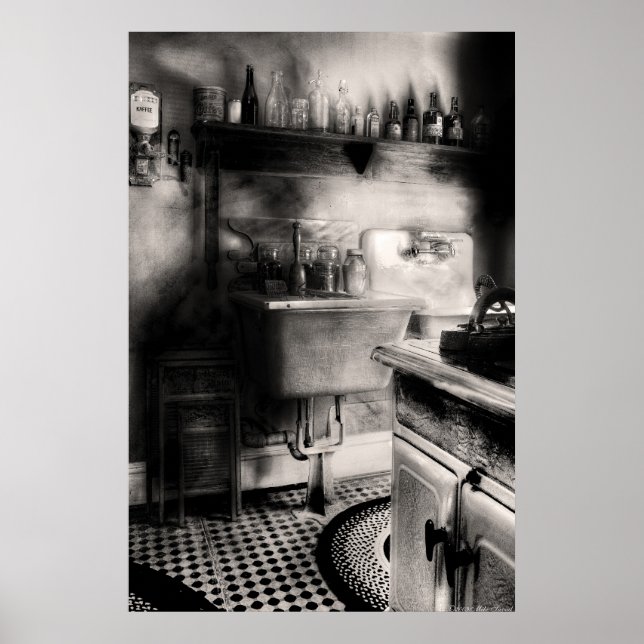 Poster Cozinha - Uma cozinha antiga (Frente)
