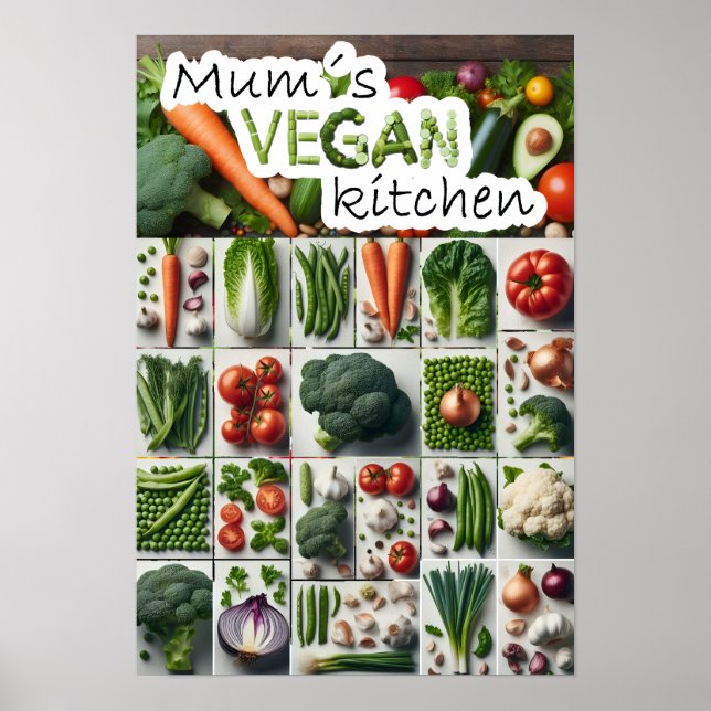 Poster cozinha vegetariana da mãe (Frente)