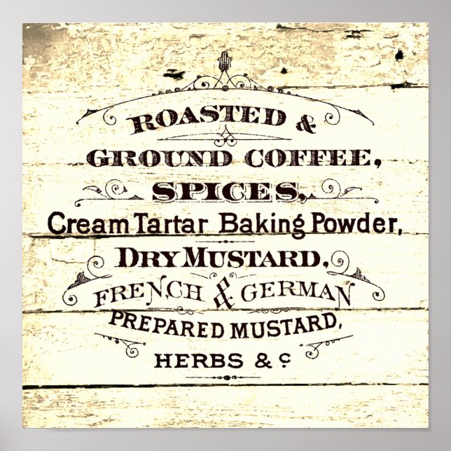 Poster Cozinha Vintage  (Frente)