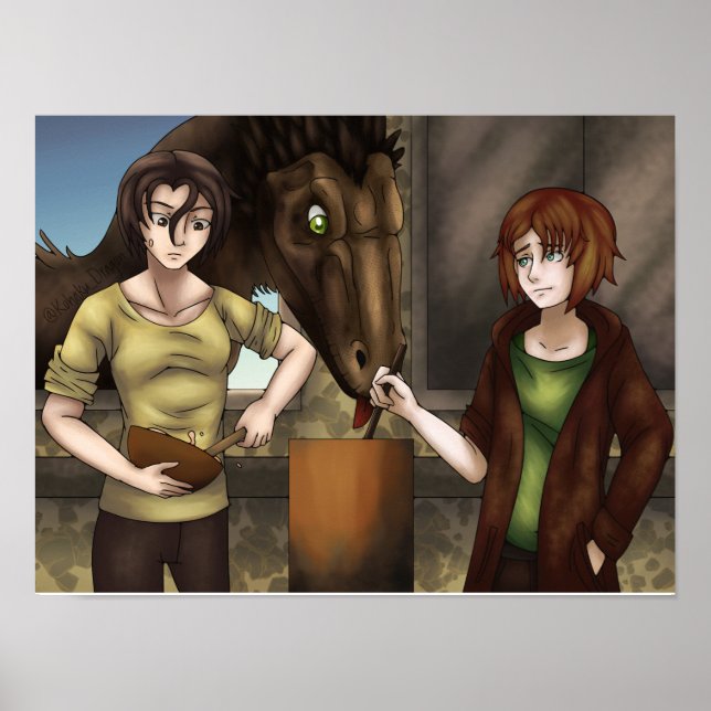 Poster Cozinhar com dinossauros (Frente)