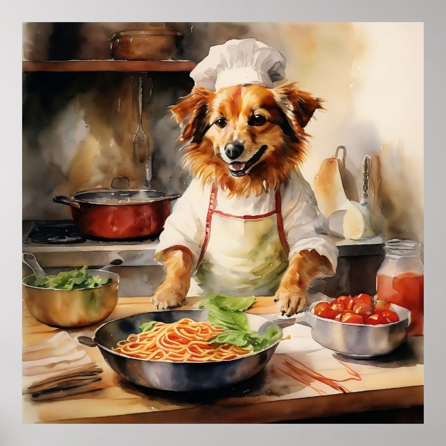 Poster Cozinhar de Cachorro Volpino Italiano (Frente)