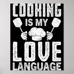 Poster Cozinhar É Minha Linguagem do Amor Citação Diverti