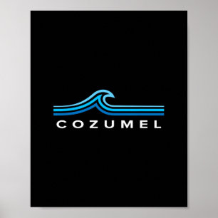 Poster Cozumel México Ondas Vintage Homens Mulheres Menin