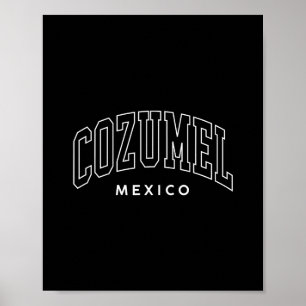 Poster Cozumel Vintage México Retro Lembrança Préppy Mulh