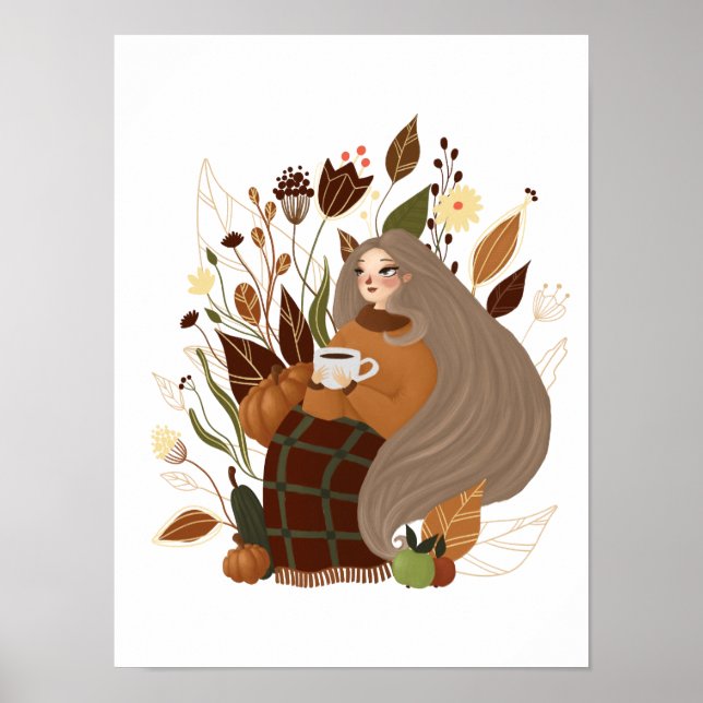 Poster Cozy Autumn Girl (Frente)